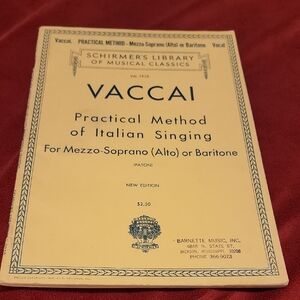 Vaccai Practical Method of Italian Singing Book